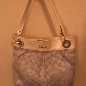 Coach Beige and Tan Satchel